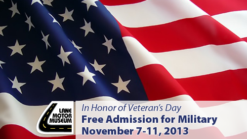 Veterans Day Lane Motor Museum- Free Admission for Military
