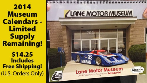 2014 Lane Motor Museum Calendar